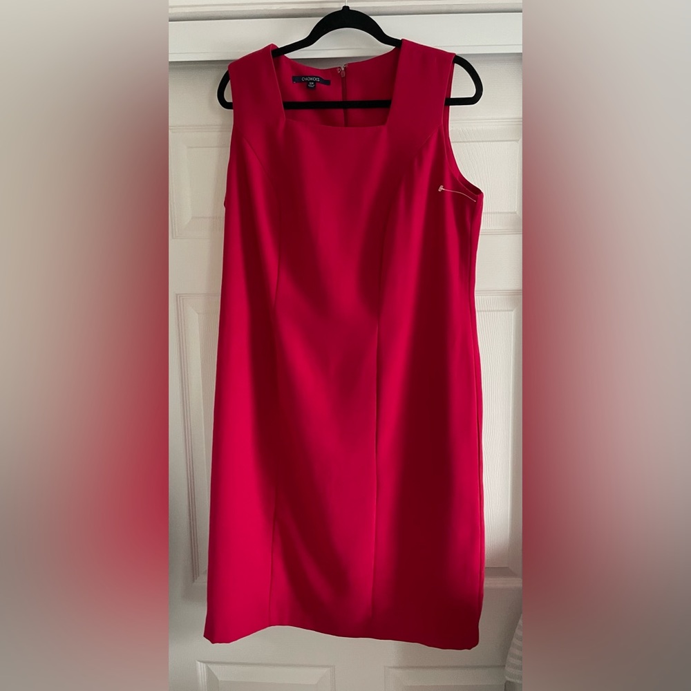Chadwicks Of Boston Pink Sheath Dress Plus Size 16W Sleeveless Lined Seamed NWOT